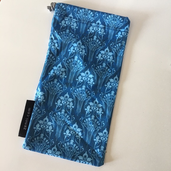 2 Soft Eyeglass Case pouch bag, Iris apfel x Zenni blue flowers, zeelool grey - Picture 6 of 8